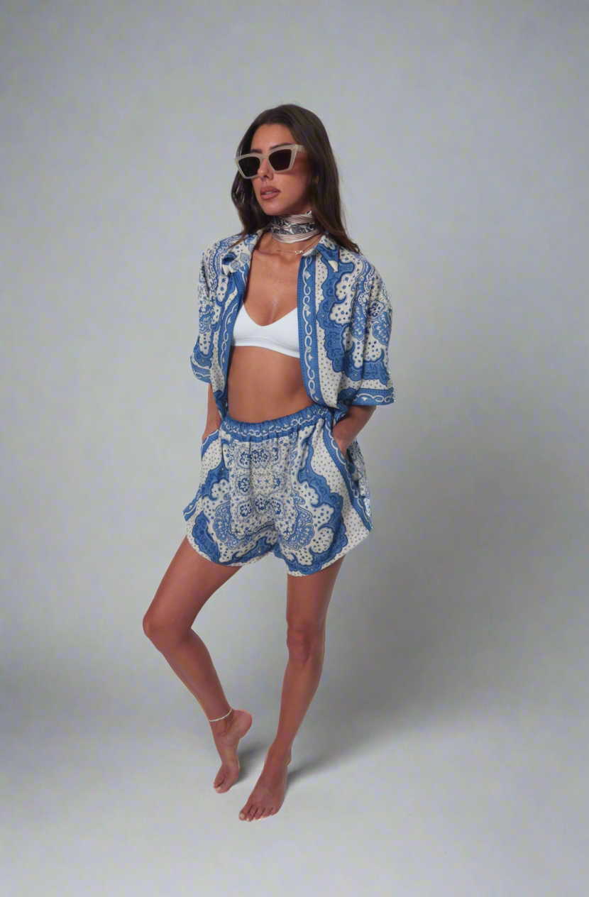 Printed Co-ord Blue