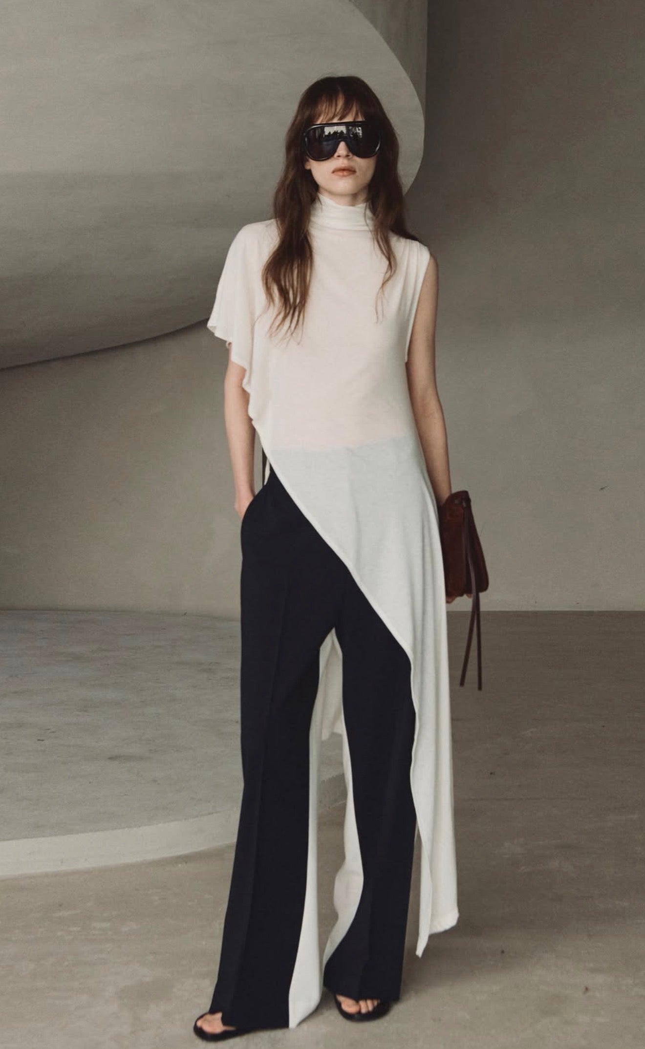 Bias cut waterfall top
