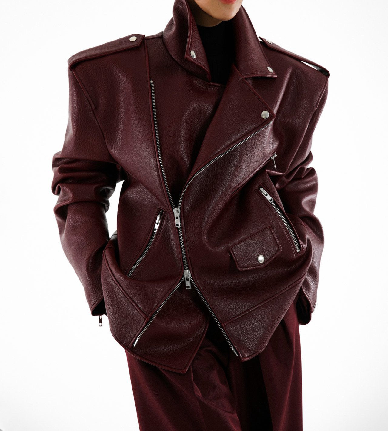 The Leather Jacket, Burgundy