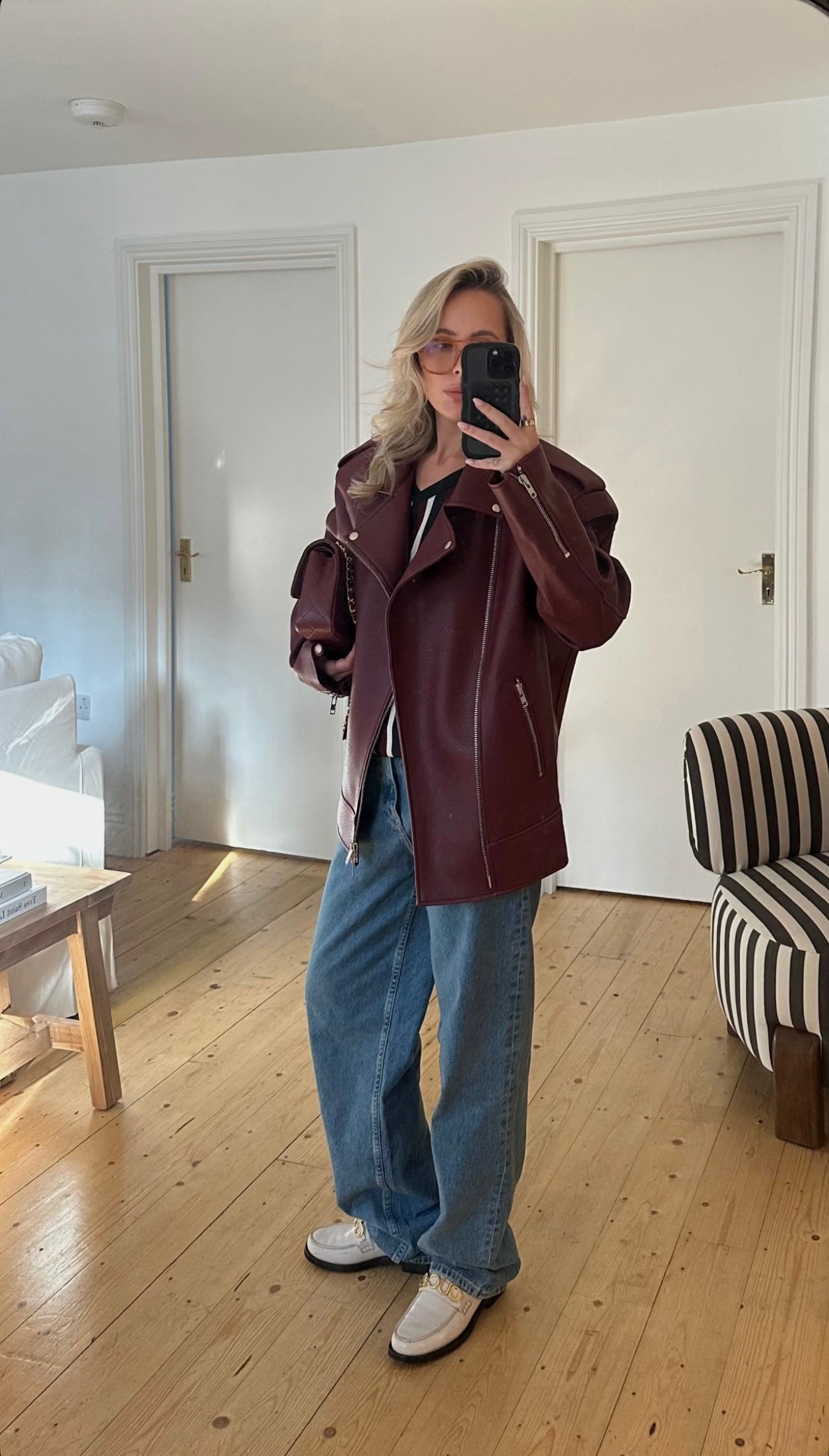 The Leather Jacket, Burgundy