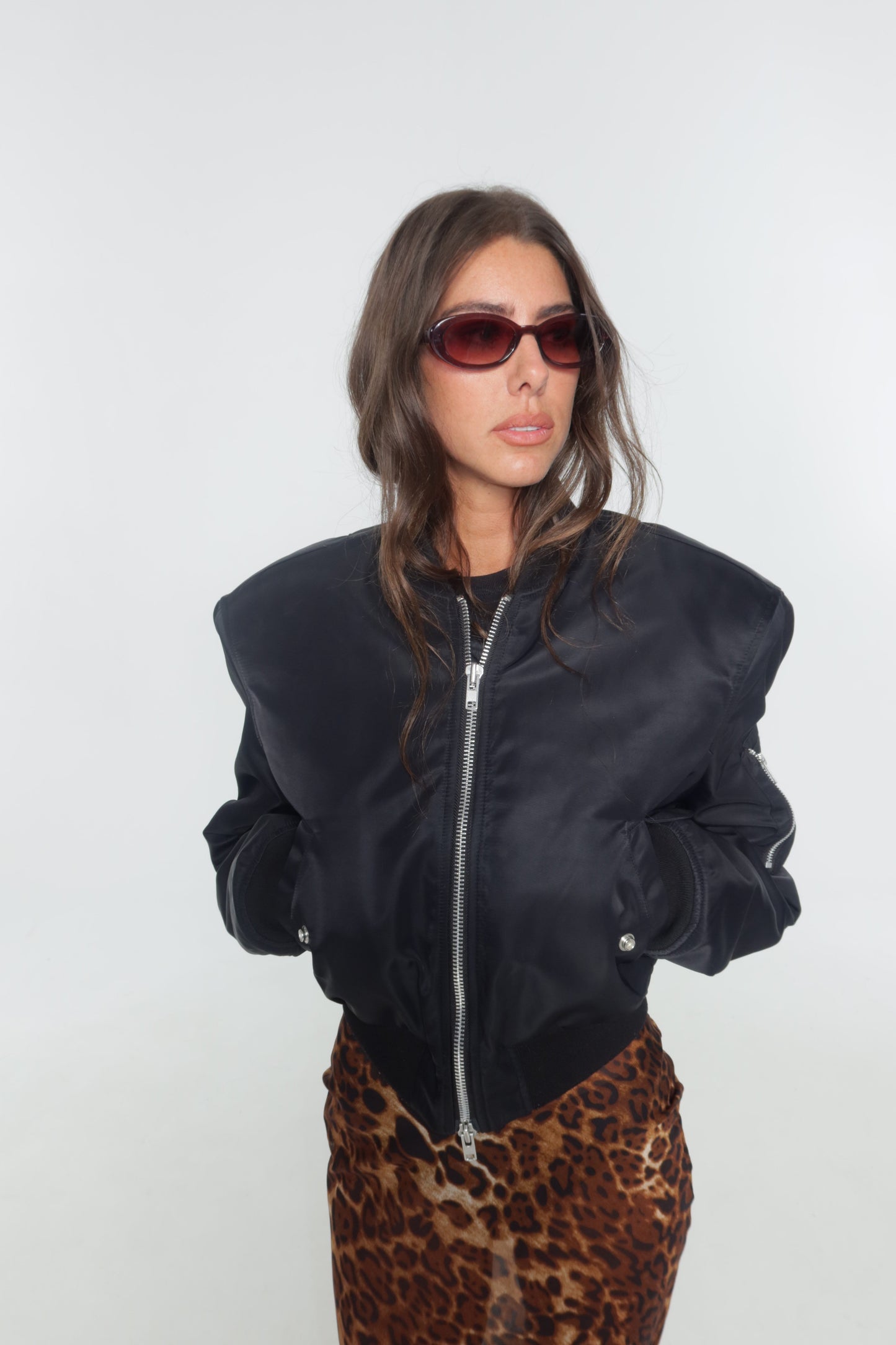 Cropped Bomber Jacket