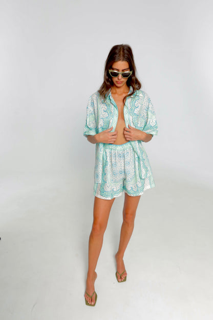 Printed Co-ord Aqua