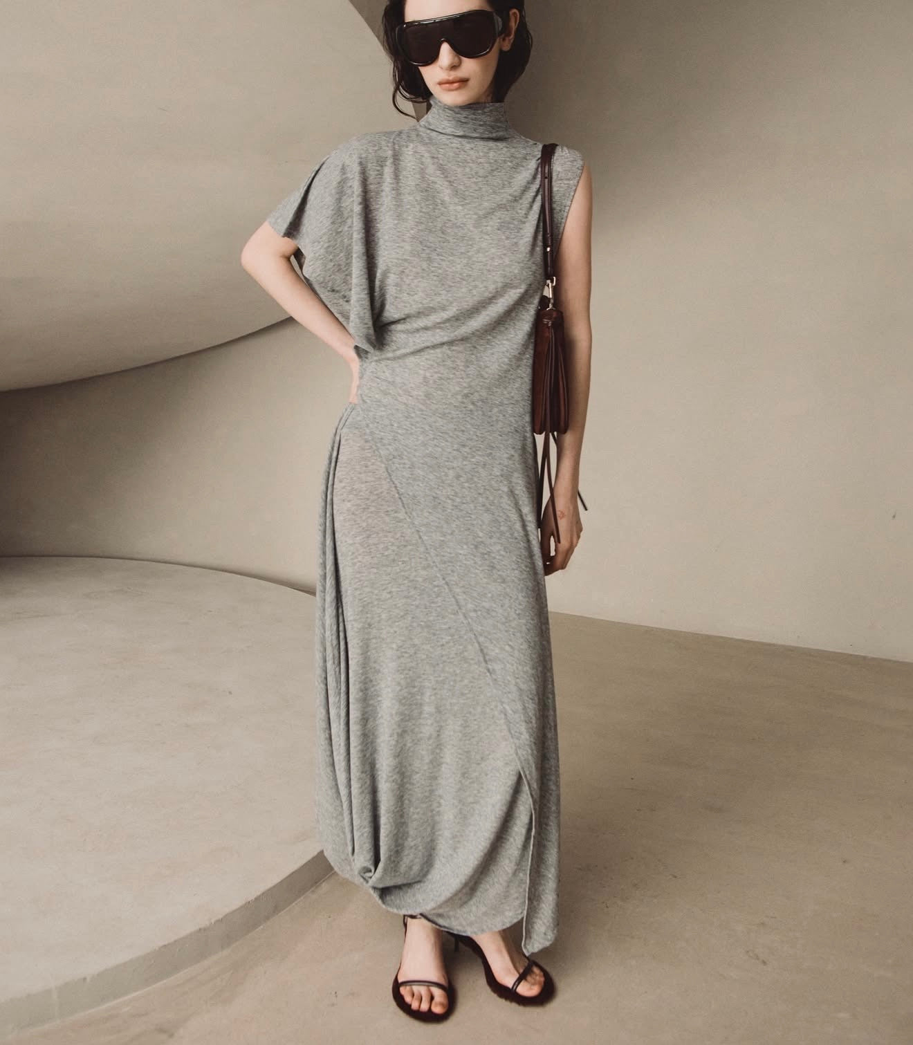 Grey Jersey Drape set