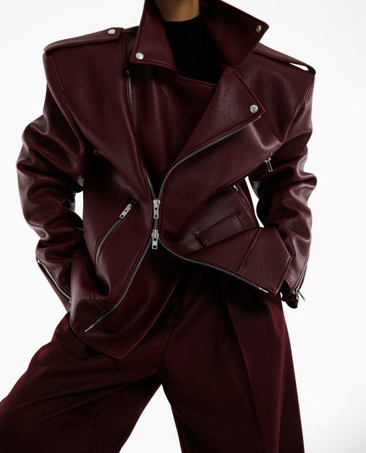 The Leather Jacket, Burgundy
