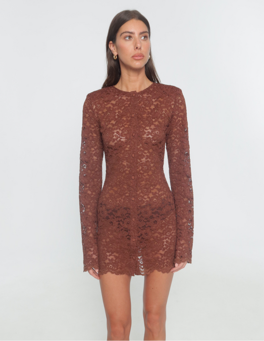 Brown Lace Dress