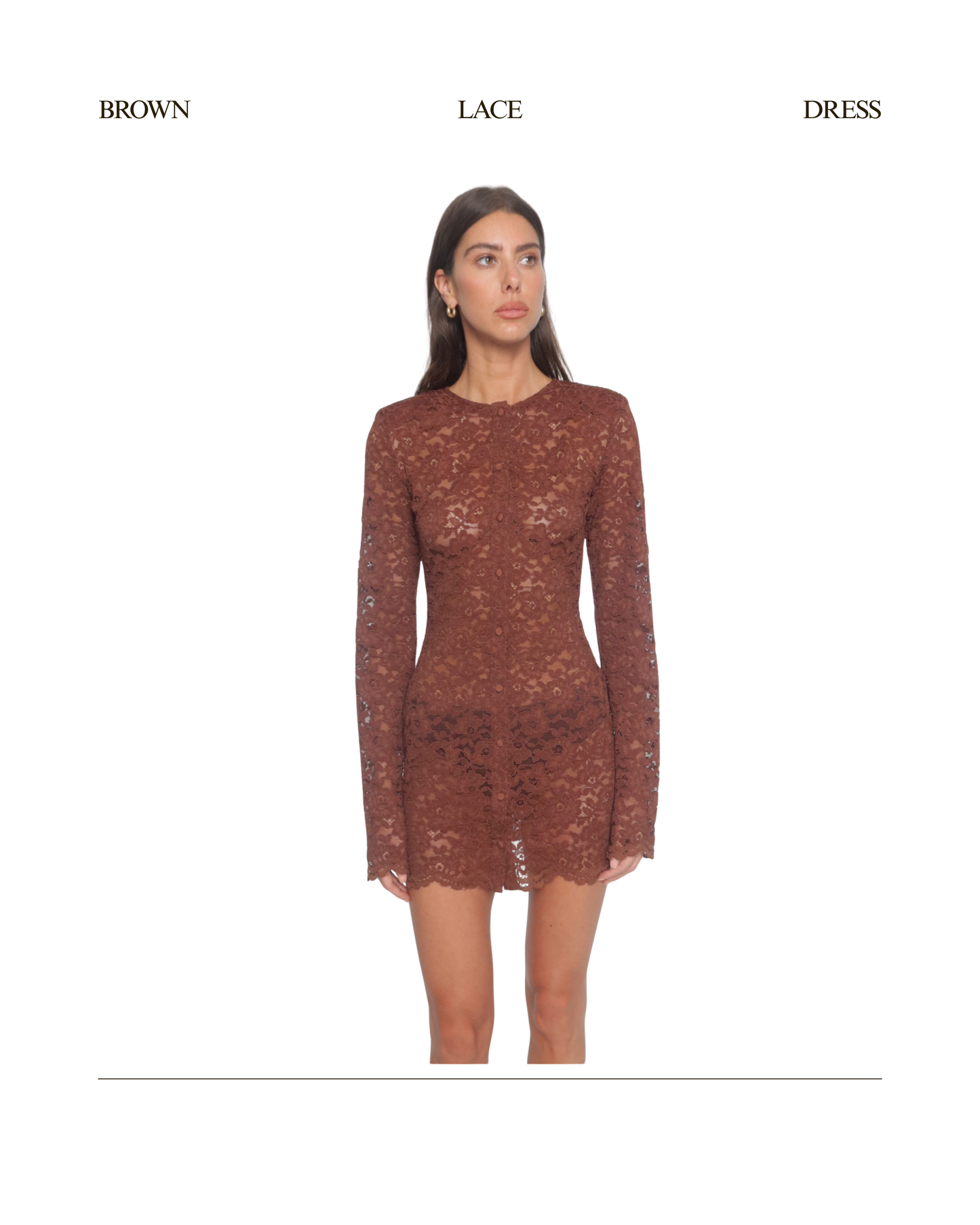 Brown Lace Dress BLK.BLZR Brown Lace Dress BLK.BLZR